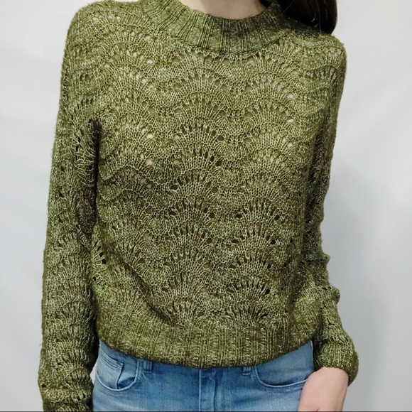 Urban Outfitters Scallop Knit Mock Neck Sweater - Picture 6 of 7